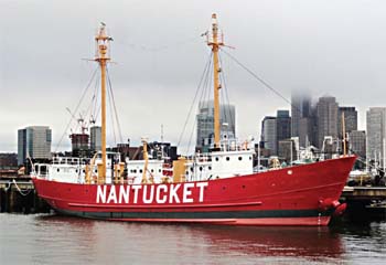 The United States Lightship Nantucket (LV-112) docked in East Boston’s Boston Shipyard and Marina. The ship spent the weekend in New York City and played host to Super Bowl parties.